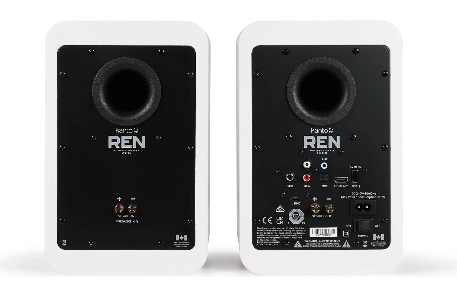 Kanto REN Powered Bookshelf Speakers with HDMI ARC, USB-C, and Bluetooth 5.3 (Pair) - Safe and Sound HQ