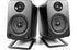 Kanto S4 Desktop Speaker Stands for Kanto YU4 Speaker (Pair) with black speakers on stands.