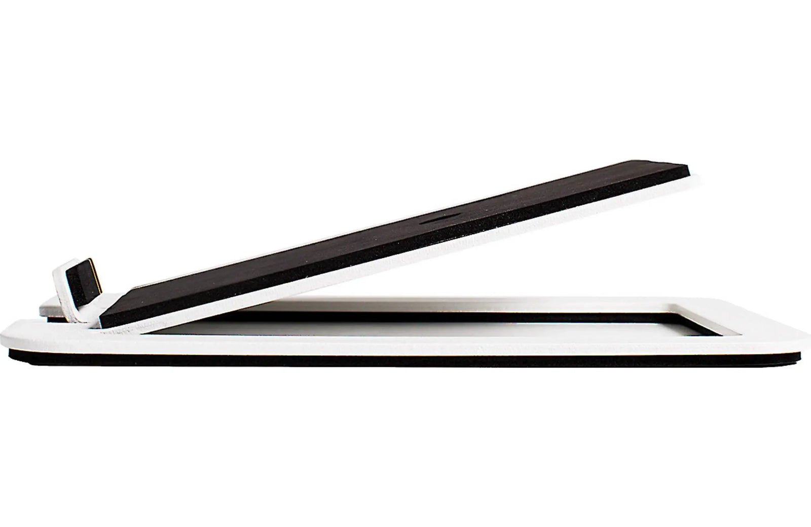 Kanto S4 Desktop Speaker Stands for Kanto YU4 Speaker (Pair) shown from the side, highlighting tilting feature.