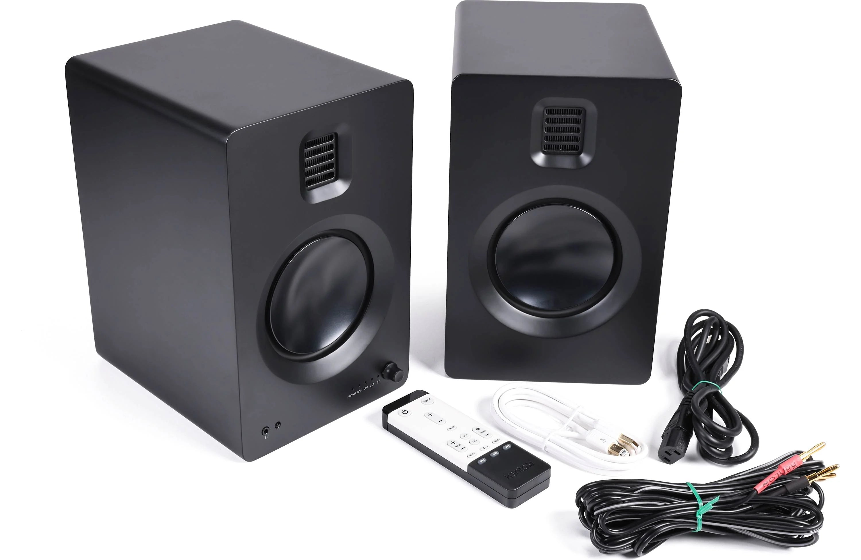 Kanto TUK Powered Bookshelf Speakers with Bluetooth, Headphone Output, USB- DAC, and Phono Preamp (Pair) - Safe and Sound HQ