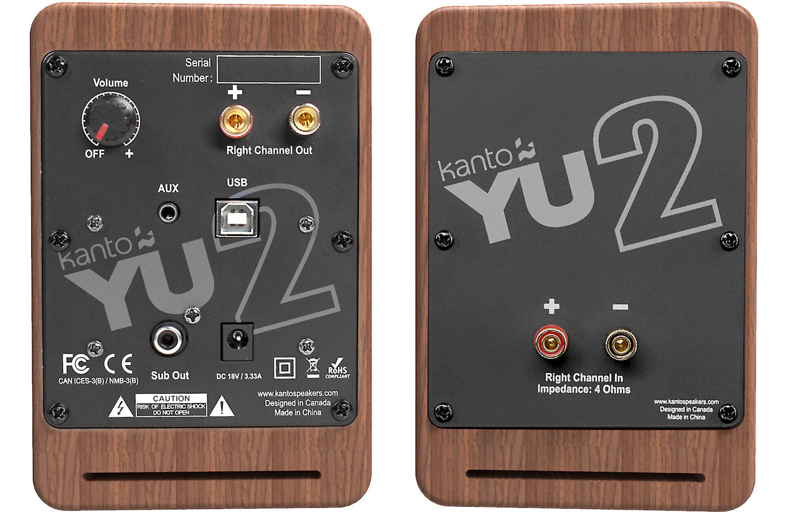Kanto YU2 Powered Desktop Speakers with AUX and USB Inputs (Pair)