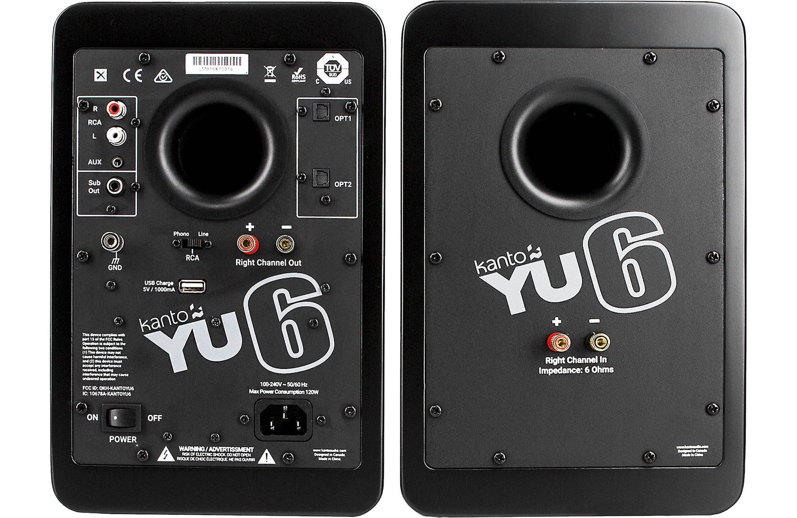 Kanto YU6 Powered Bookshelf Speakers with Bluetooth and Phono  Preamp (Pair)