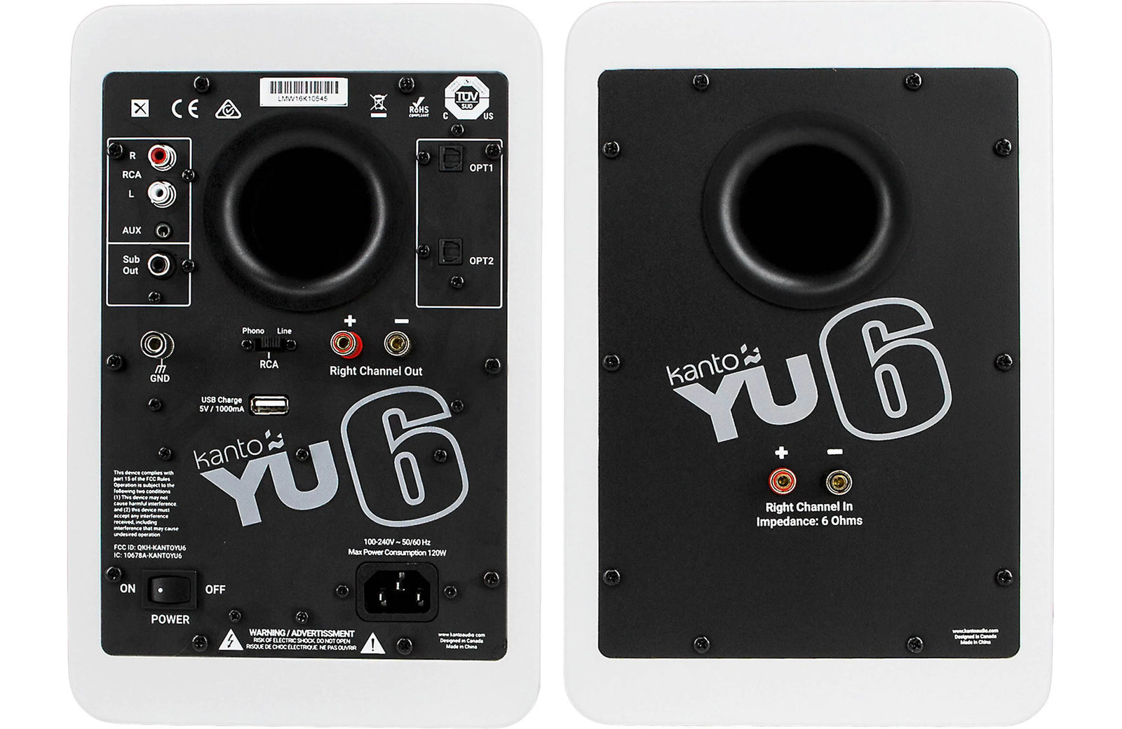 Kanto YU6 Powered Bookshelf Speakers with Bluetooth and Phono  Preamp (Pair)