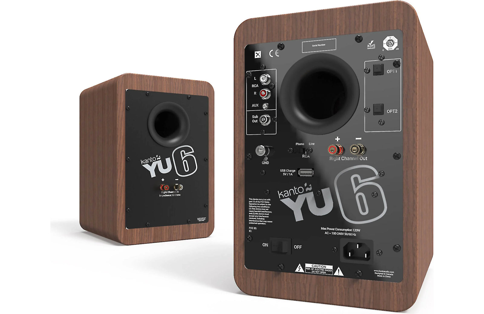 Kanto YU6 Powered Bookshelf Speakers with Bluetooth and Phono  Preamp (Pair)