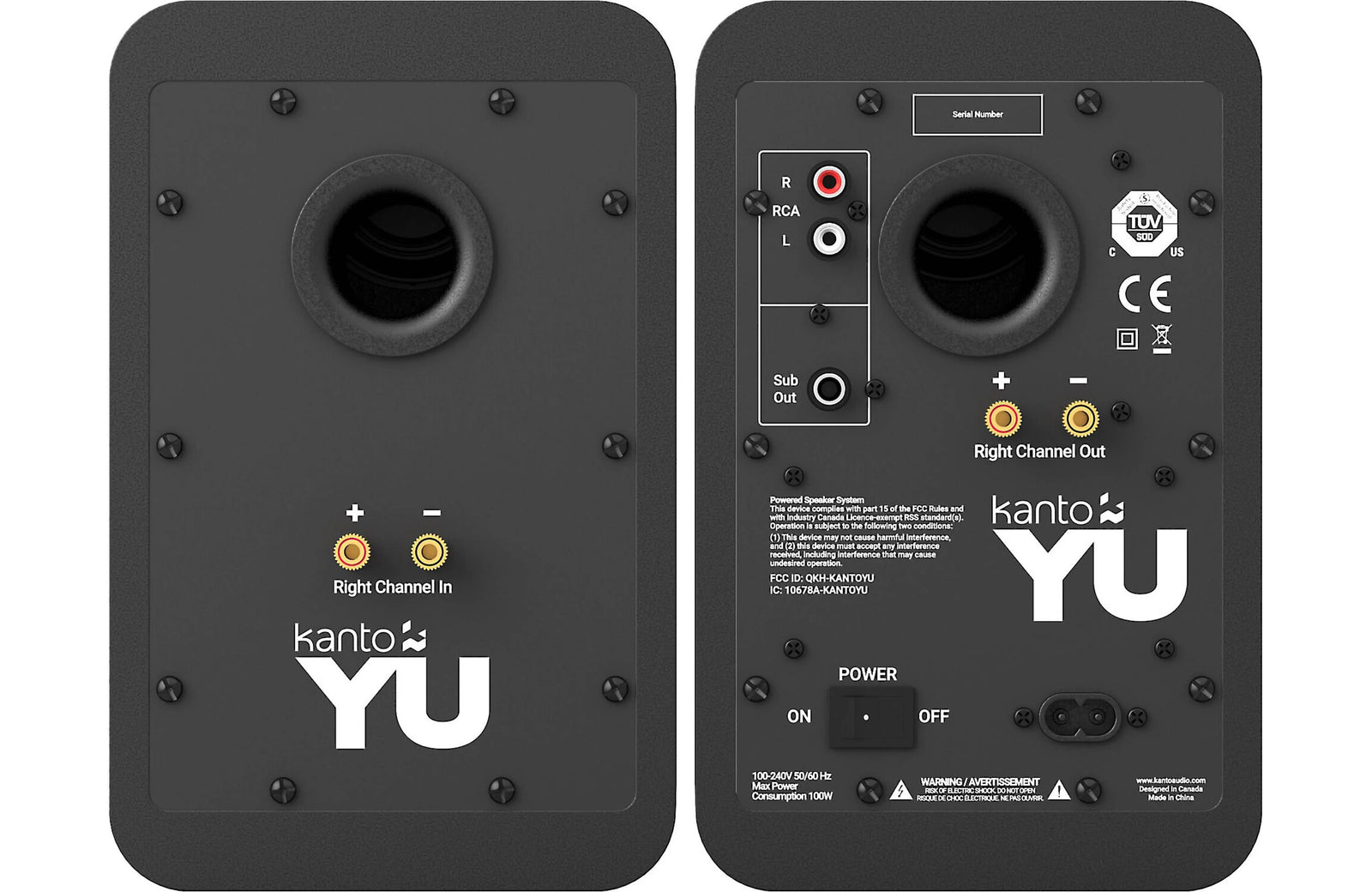 Kanto YU Powered Bookshelf Speakers with Bluetooth RCA Input (Pair)