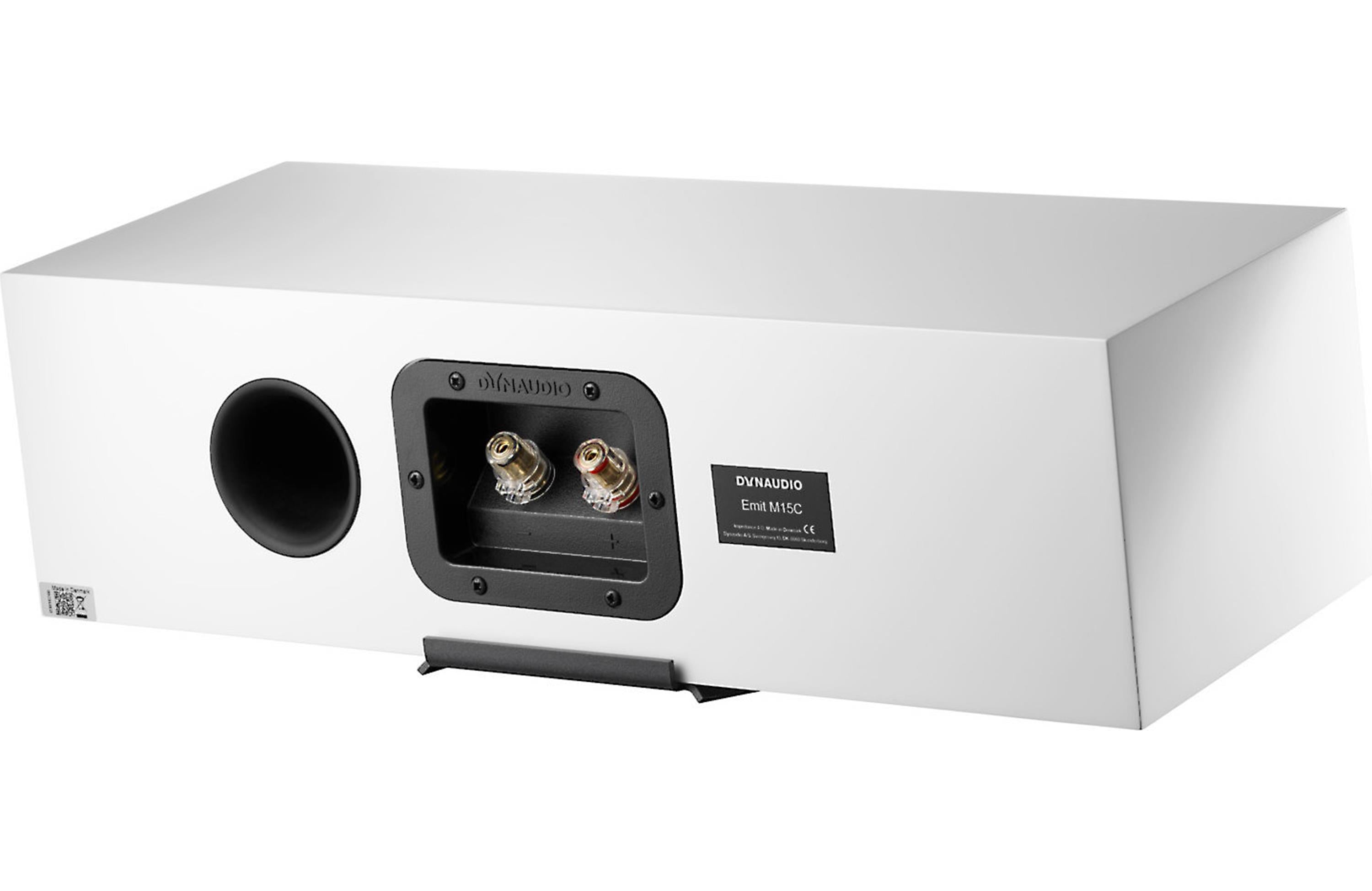 Dynaudio Emit M15C Ultra Compact Center Channel Speaker in sleek white design with minimalist features.