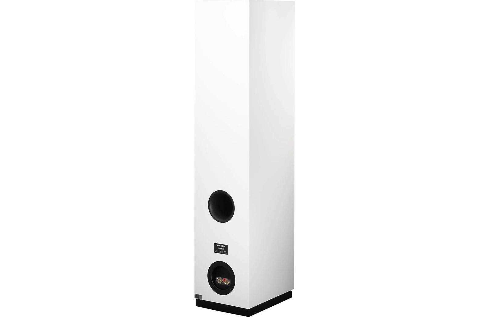 Dynaudio Emit M30 Floorstanding Loudspeakers Pair in sleek white finish, showcasing bass drivers and premium design.