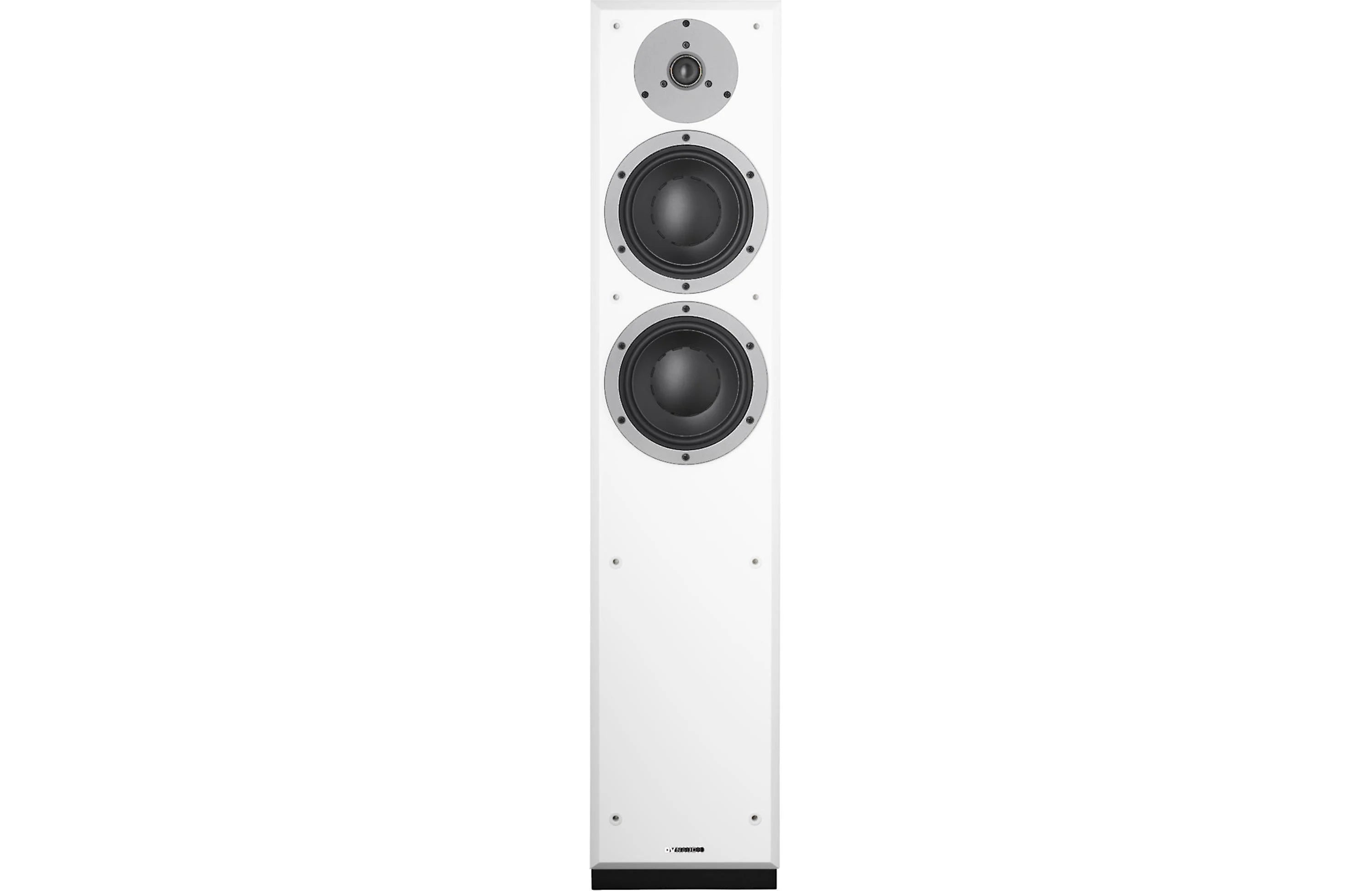Dynaudio Emit M30 Floorstanding Loudspeakers Pair front view showcasing modern design and dual bass drivers.