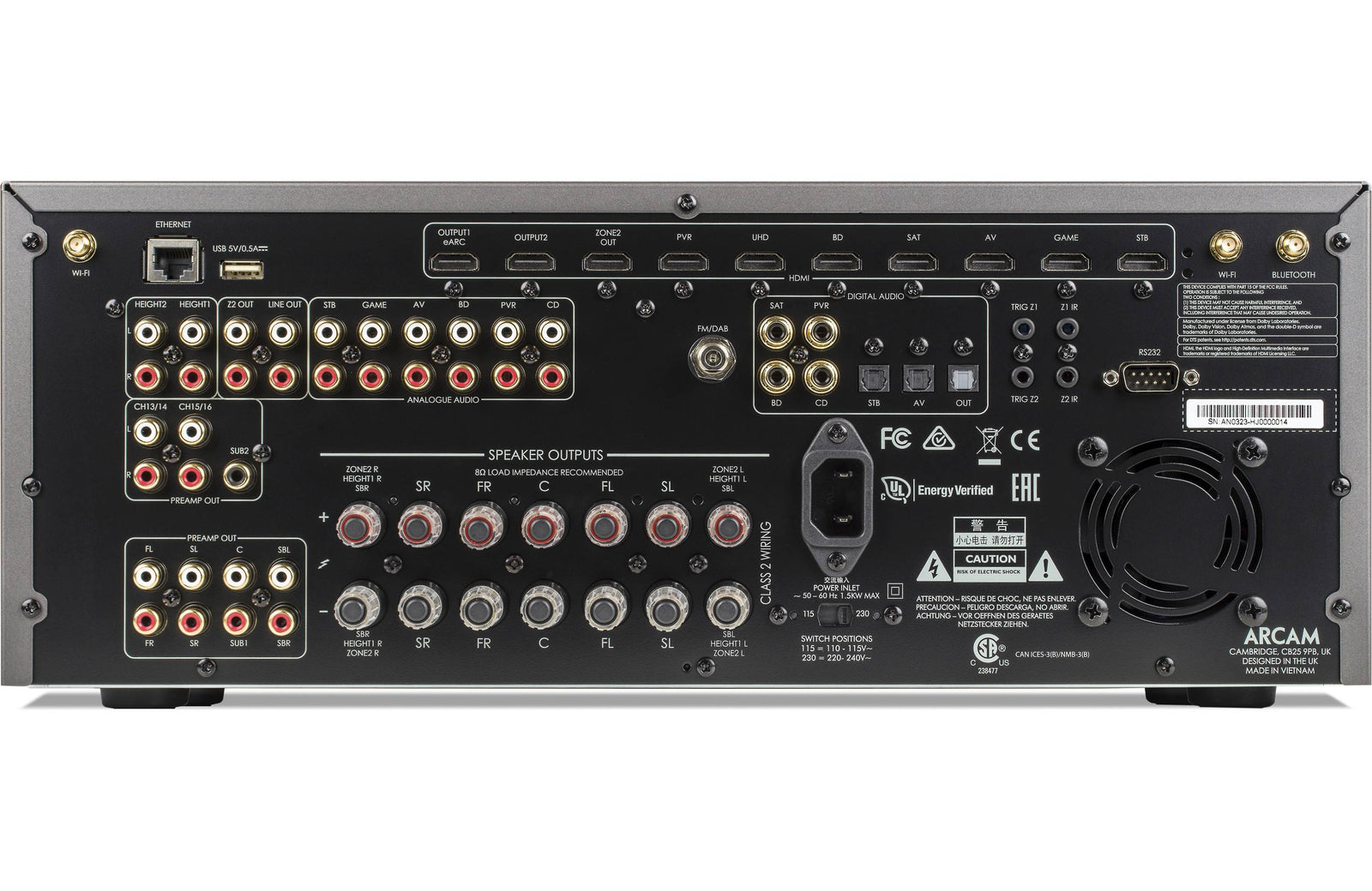 Arcam AVR21 7.2 Channel A/V Receiver with Bluetooth, Chromecast, and Apply Airplay 2 - Safe and Sound HQ