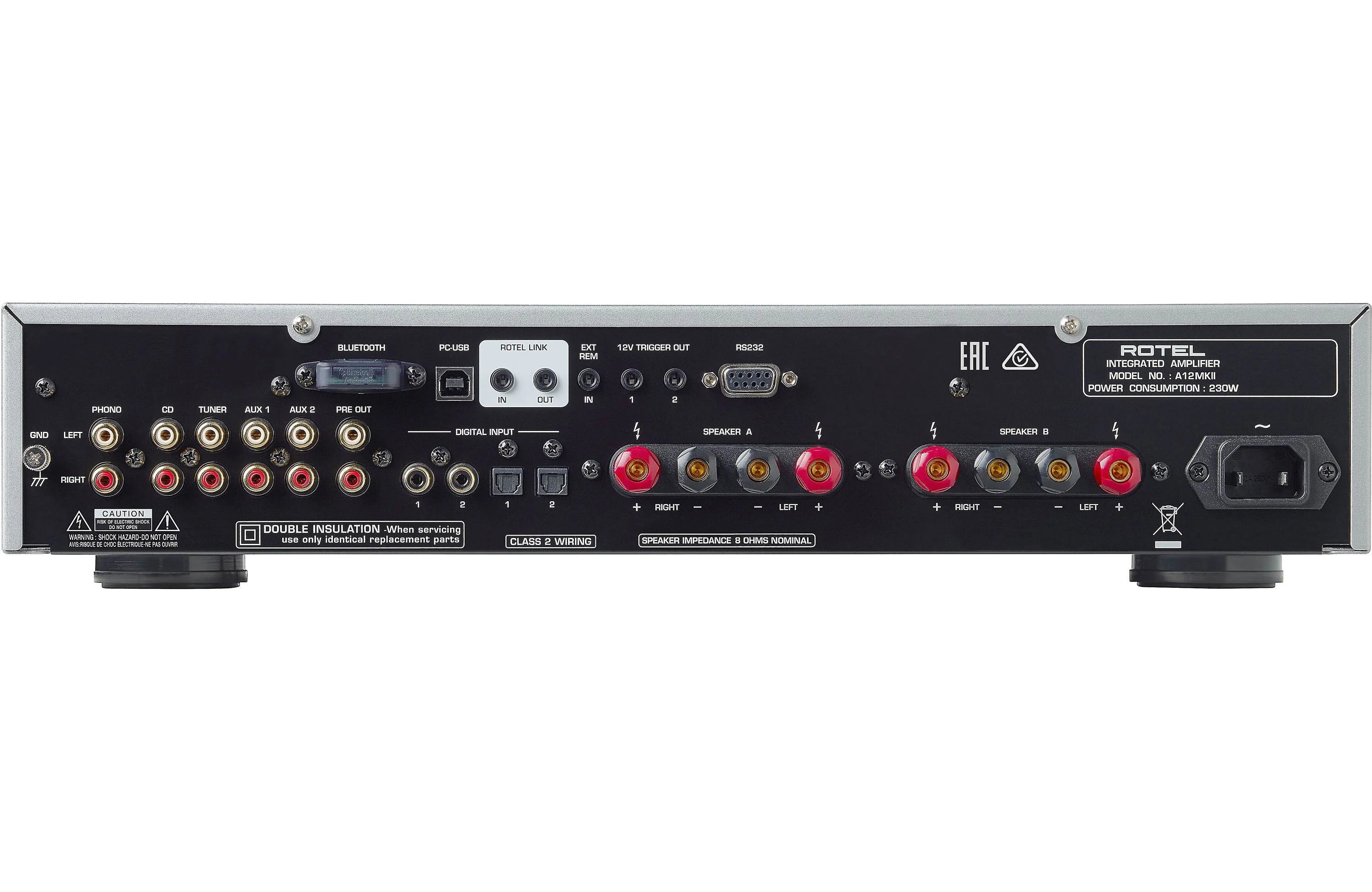 Rotel A12 MKII Integrated Amplifier with Built-in DAC and Bluetooth - Safe and Sound HQ