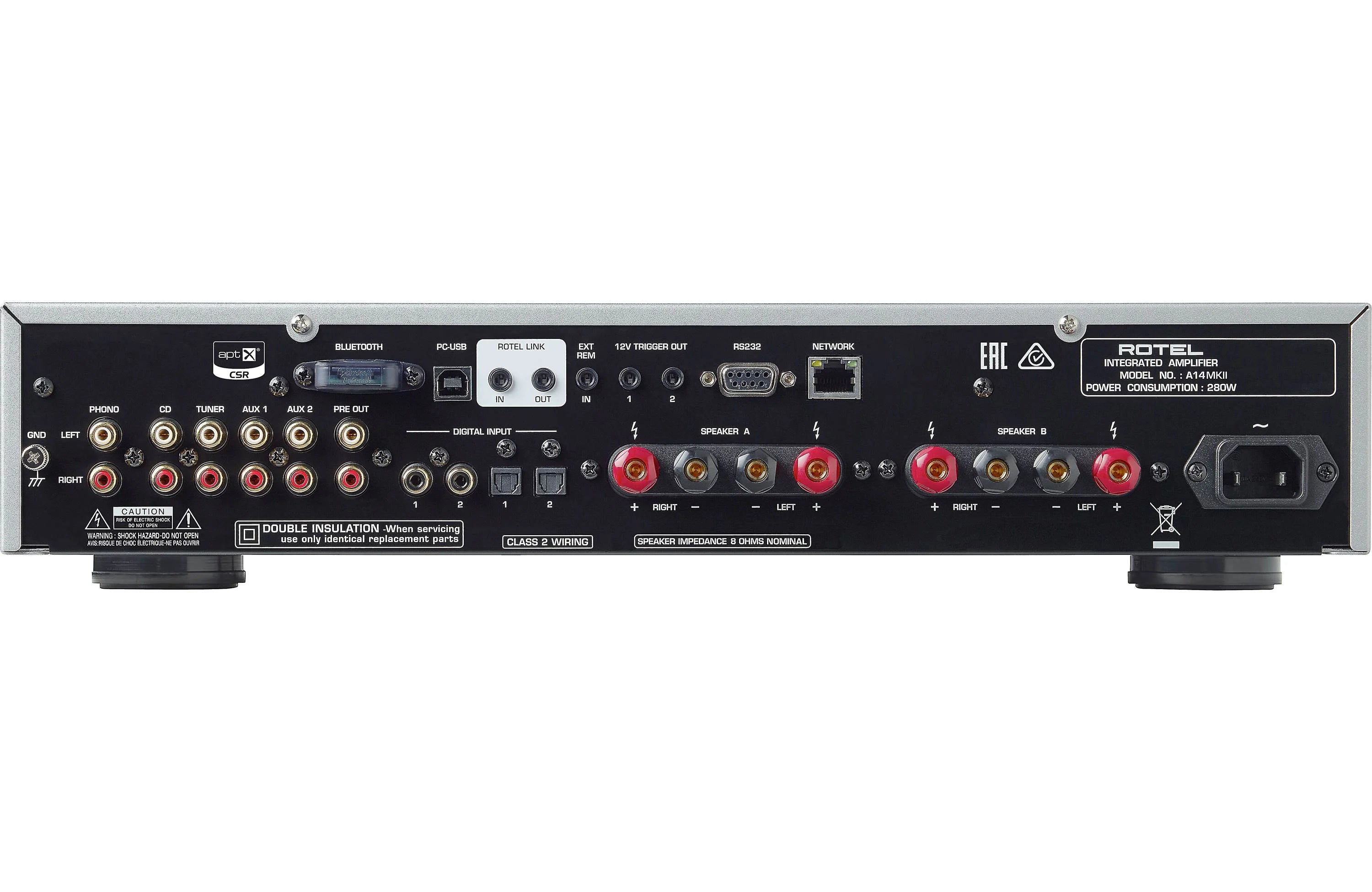 Rotel A14 MKII Integrated Amplifier with Built-in DAC and Bluetooth - Safe and Sound HQ