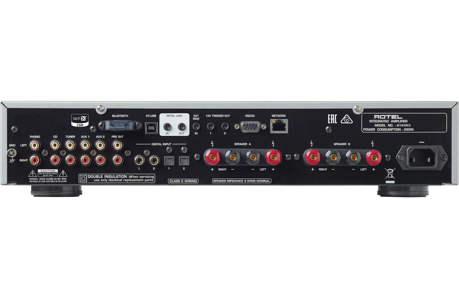 Rotel A14 MKII Integrated Amplifier with Built-in DAC and Bluetooth - Safe and Sound HQ