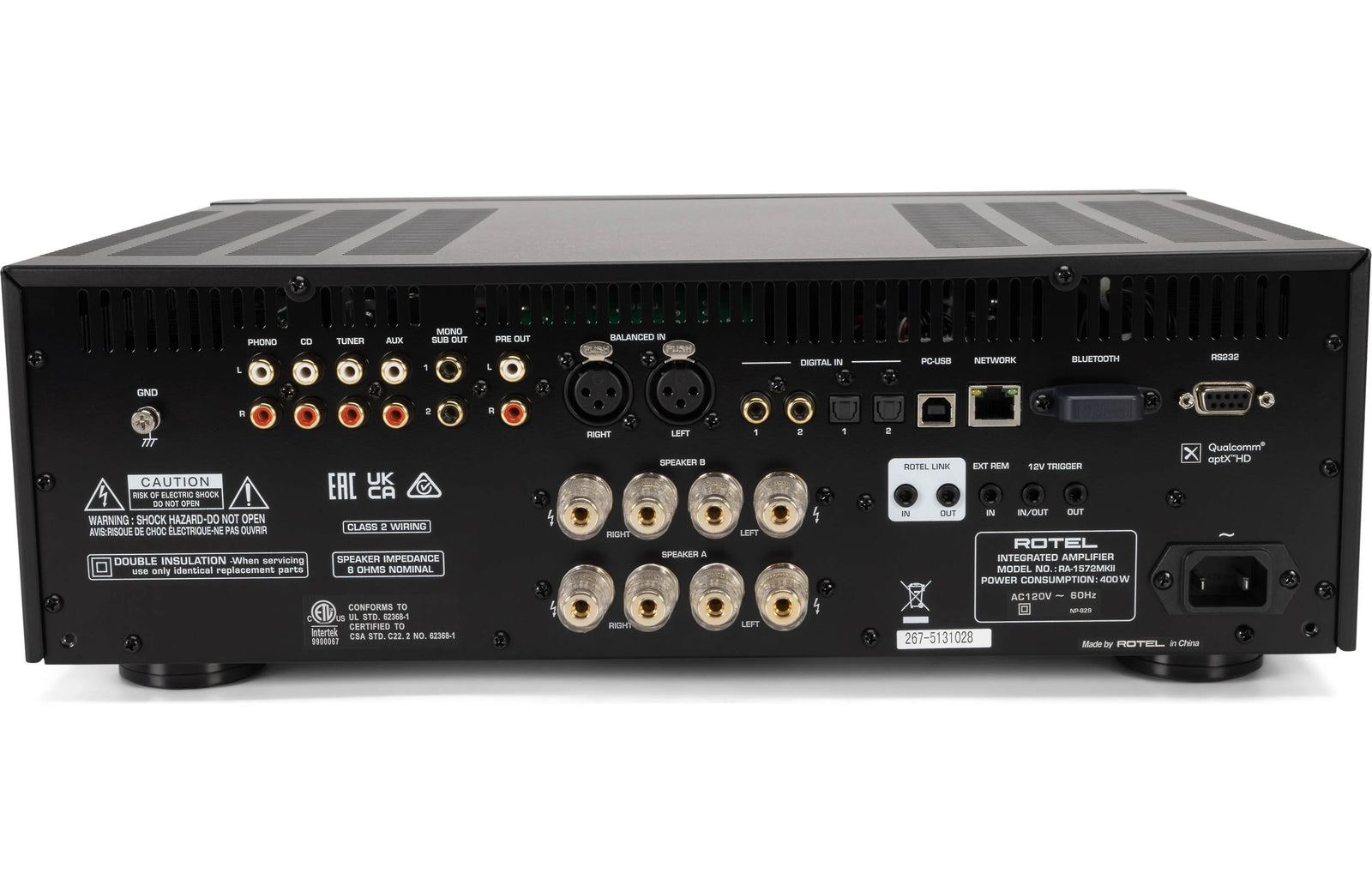 Rotel RA-1572 MKII Integrated Amplifier with Built-in DAC and Bluetooth - Safe and Sound HQ
