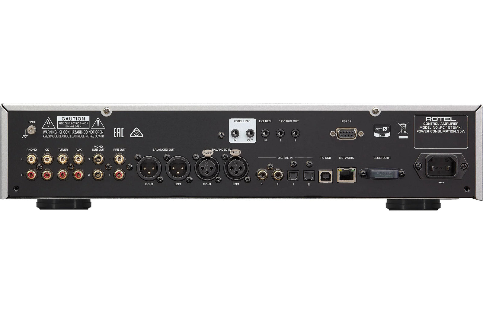 Rotel RC-1572 MKII Stereo Preamplifier with Built-in DAC and Bluetooth - Safe and Sound HQ