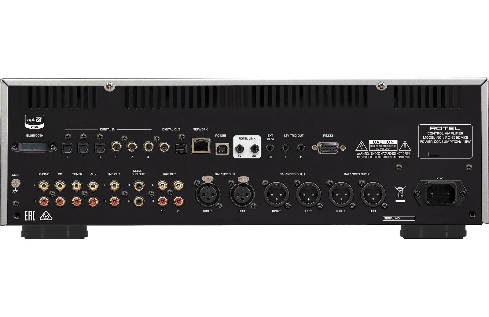 Rotel RC-1590 MKII Stereo Preamplifier with Built-in DAC and Bluetooth - Safe and Sound HQ