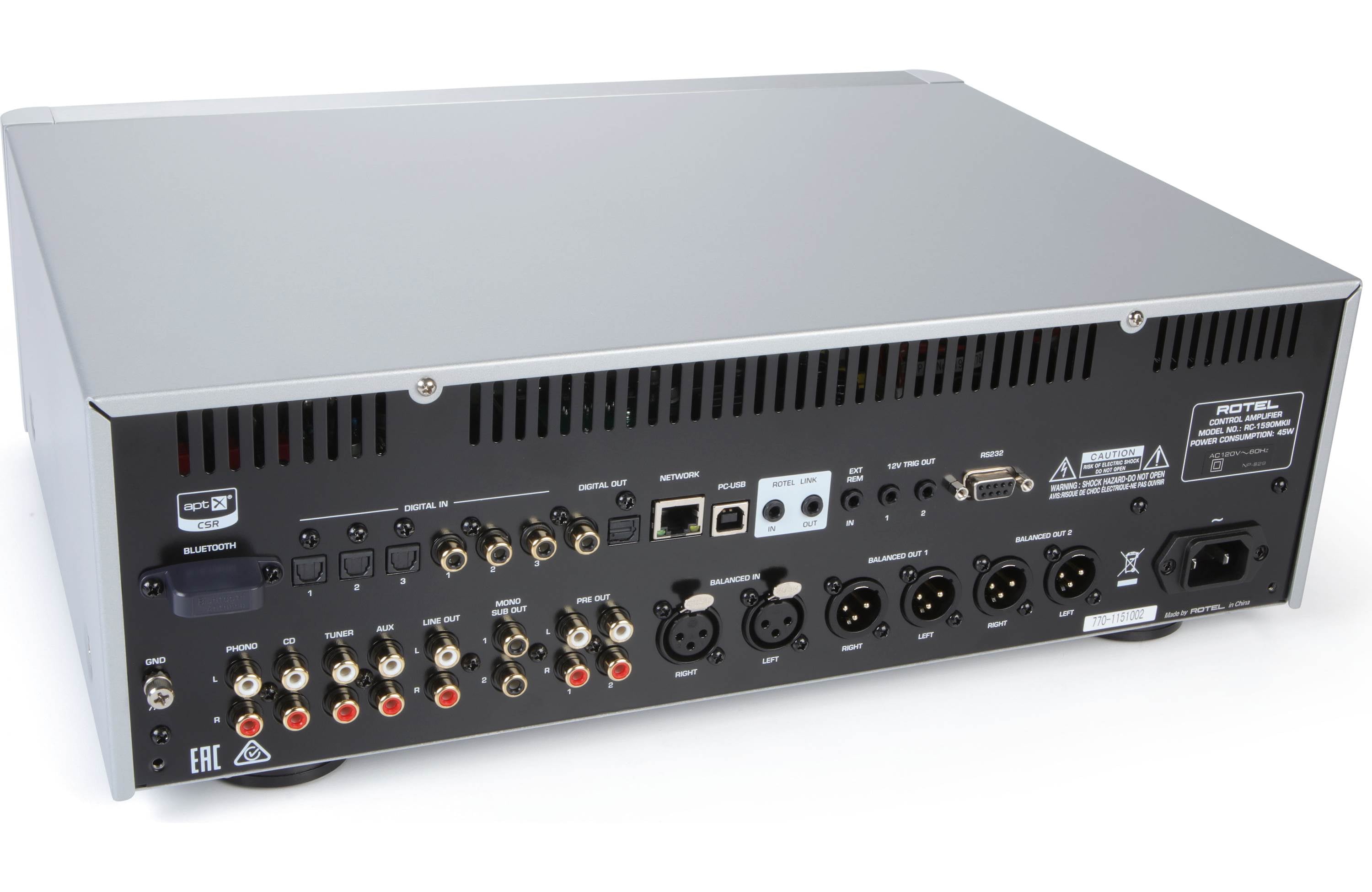 Rotel RC-1590 MKII Stereo Preamplifier with Built-in DAC and Bluetooth - Safe and Sound HQ