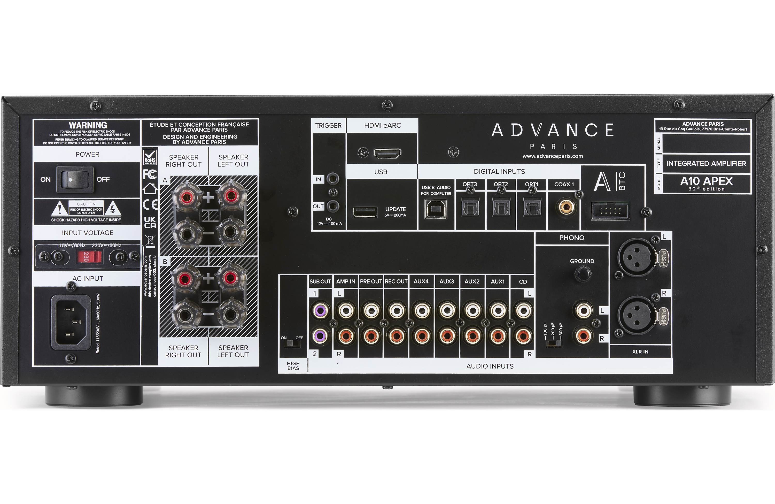Advance Paris A10 APEX Hybrid Tube and Solid State Integrated Amplifier