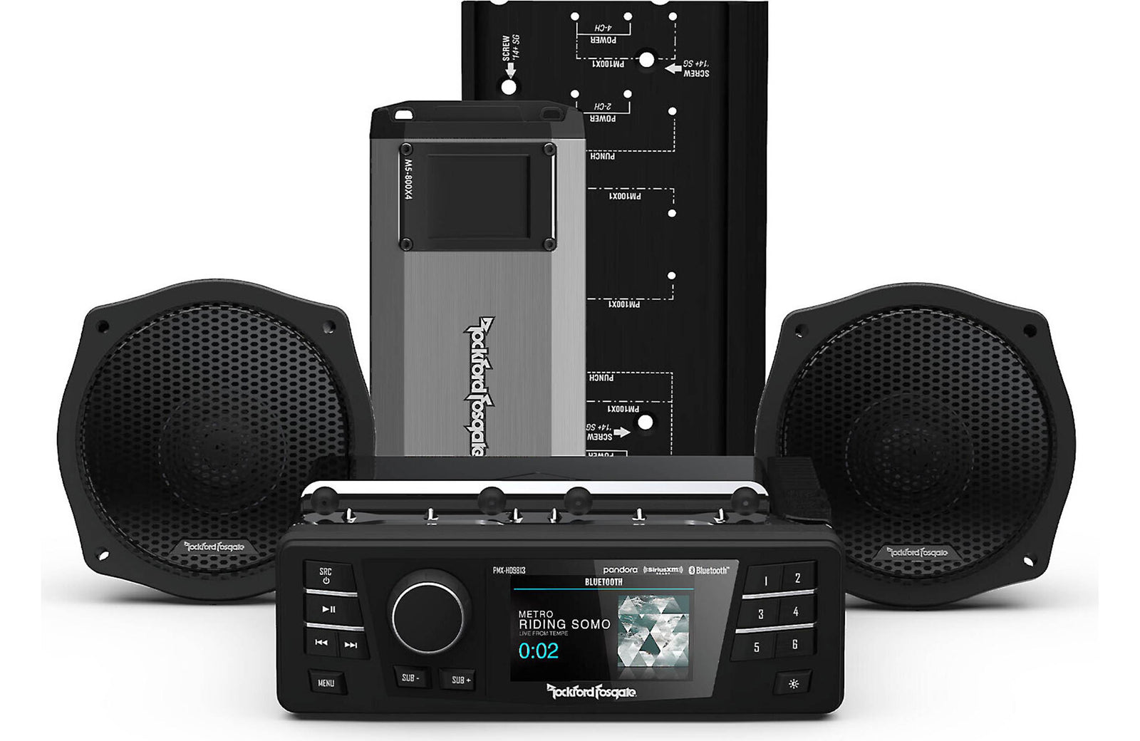 Rockford Fosgate HD9813SG-PMX-STG2 PMX Stage 2 Kit for 1998-2013 Harley-Davidson Street Glide and Electra Glide Motorcycles - Safe and Sound HQ