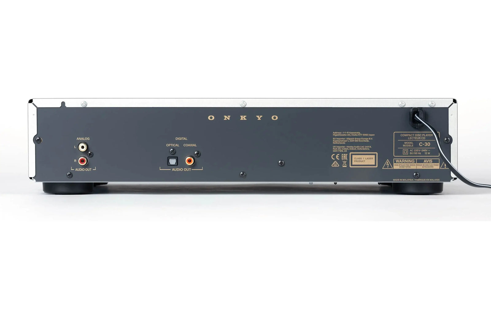 Onkyo C-30 Icon Series Single-disc CD Player with Headphone Output back panel connectors and ports