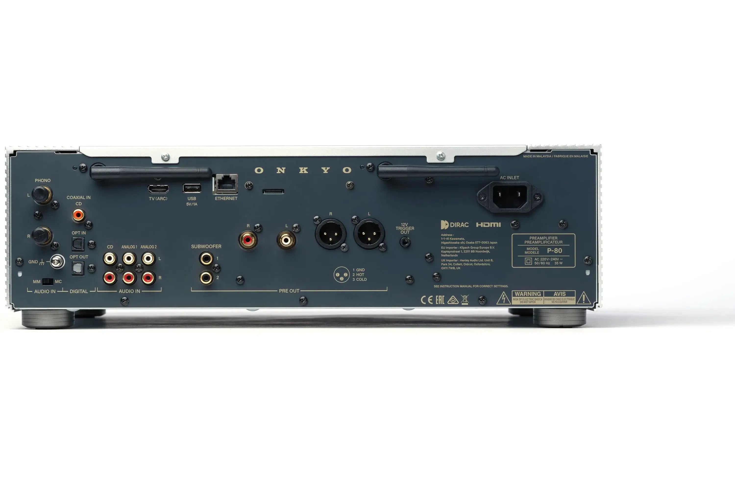 Onkyo P-80 Icon Series Stereo Preamplifier with HDMI, Wi-Fi, Bluetooth, and Apple Airplay 2