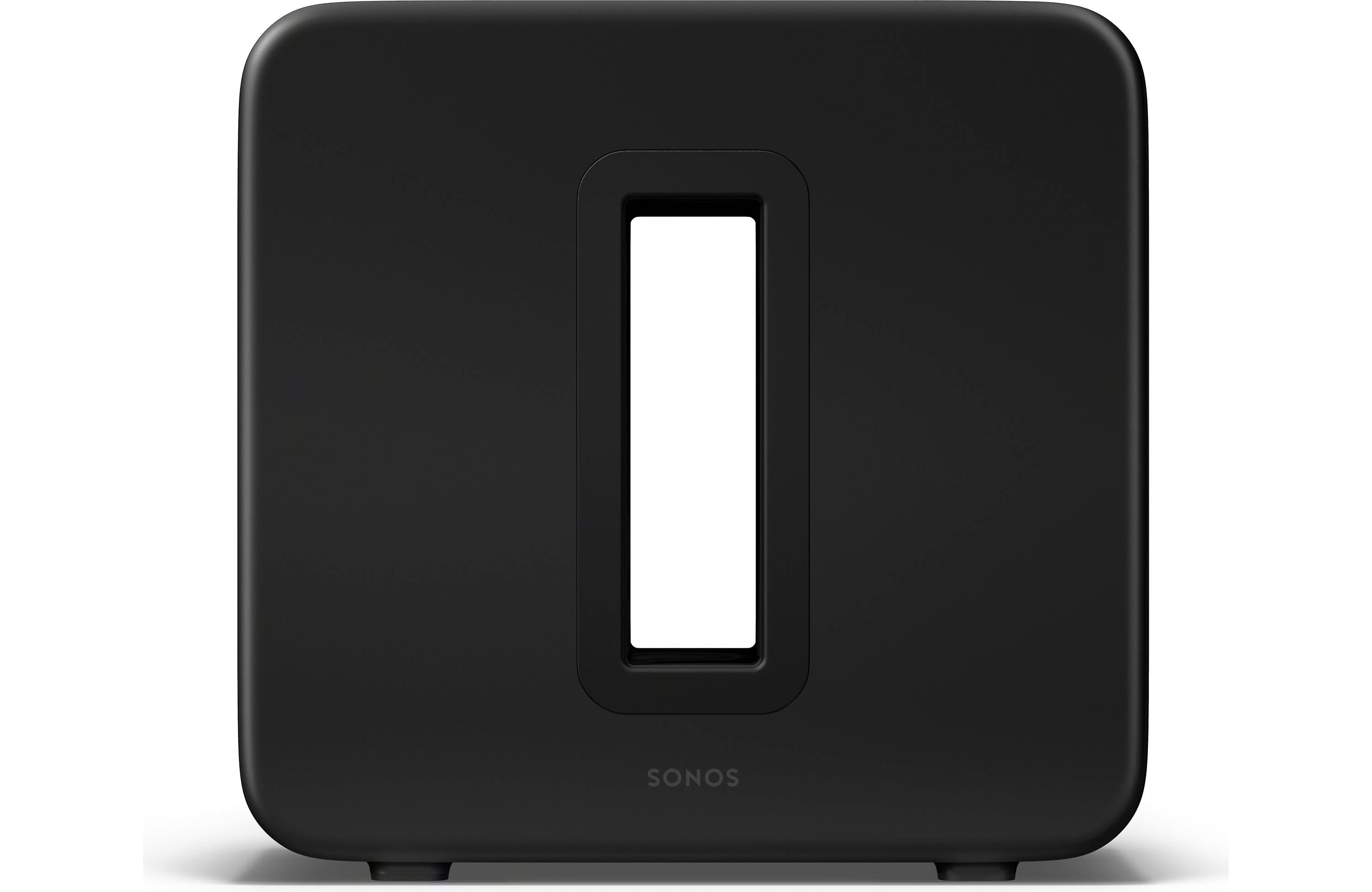 Sonos Sub 4 Premium Wireless Subwoofer in matte black finish, designed for powerful bass and minimal distortion.