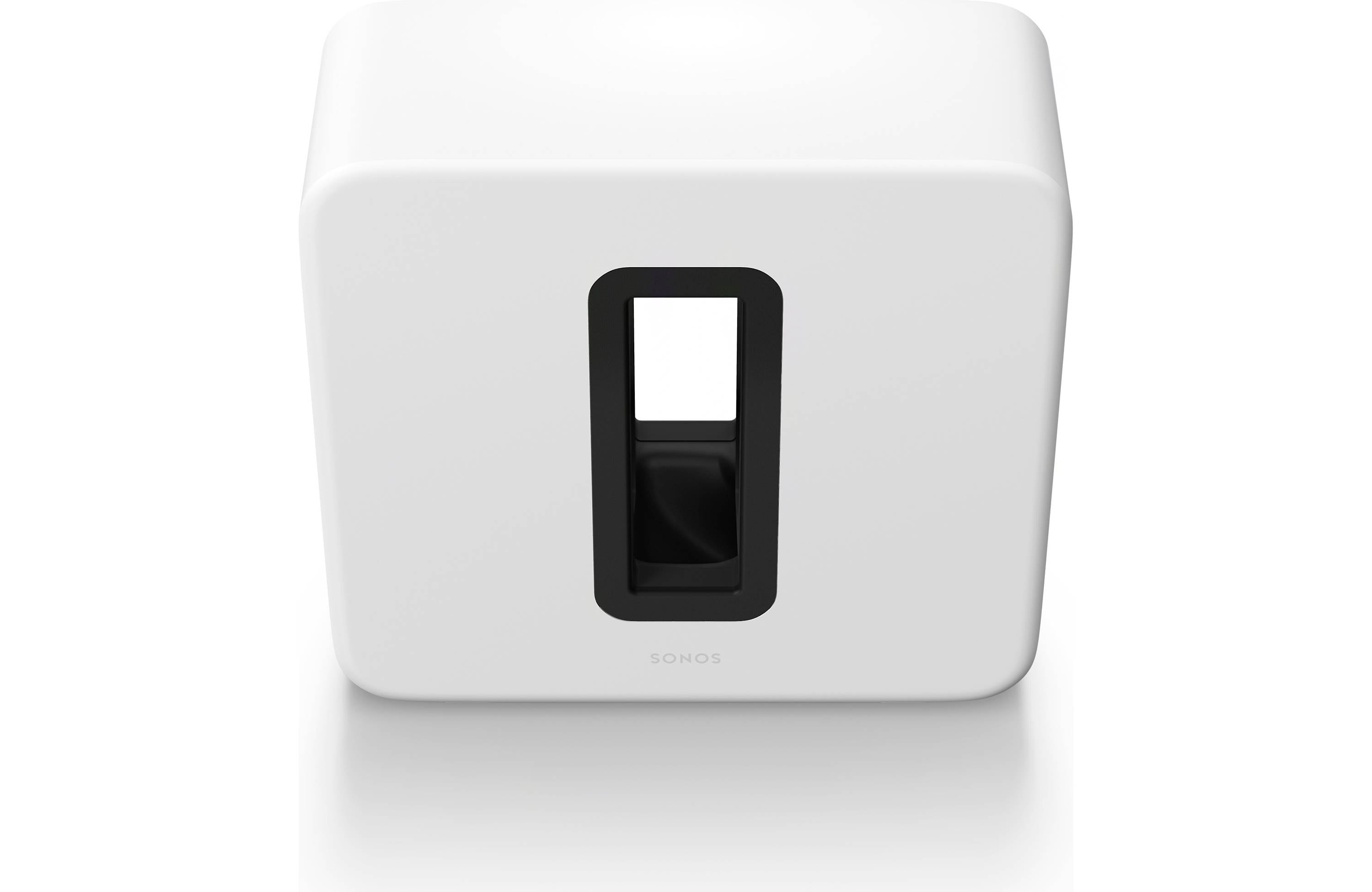 Sonos Sub 4 Premium Wireless Subwoofer in matte finish, featuring dual force-canceling woofers for powerful bass.