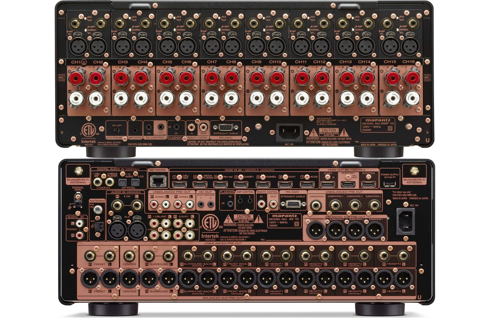 Marantz AV 10 15.4 Channel AV Preamplifier and Marantz AMP 10 16 Channel Power Amplifier Bundle - Safe and Sound HQ