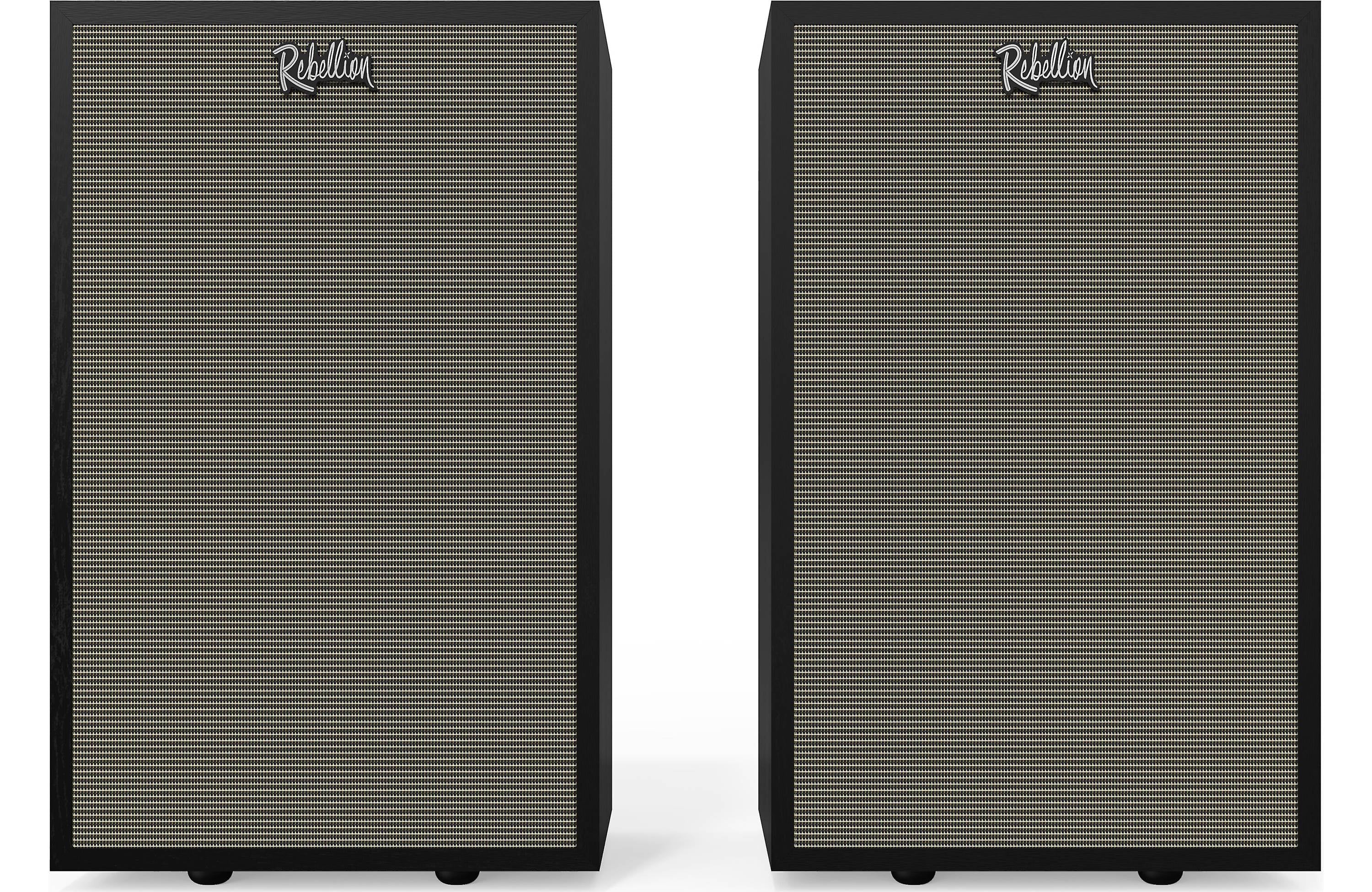 Klipsch Rebellion Premium Stand-Mount Bookshelf Speakers (Pair) showcasing high-efficiency two-way design.