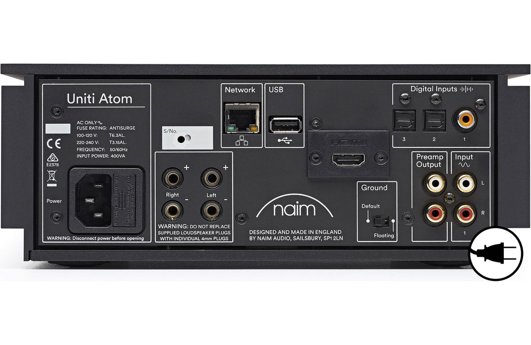 Naim Audio Uniti Atom HDMI Integrated Amplifier with Built-In DAC, Bluetooth, and HDMI Store Demo - Safe and Sound HQ