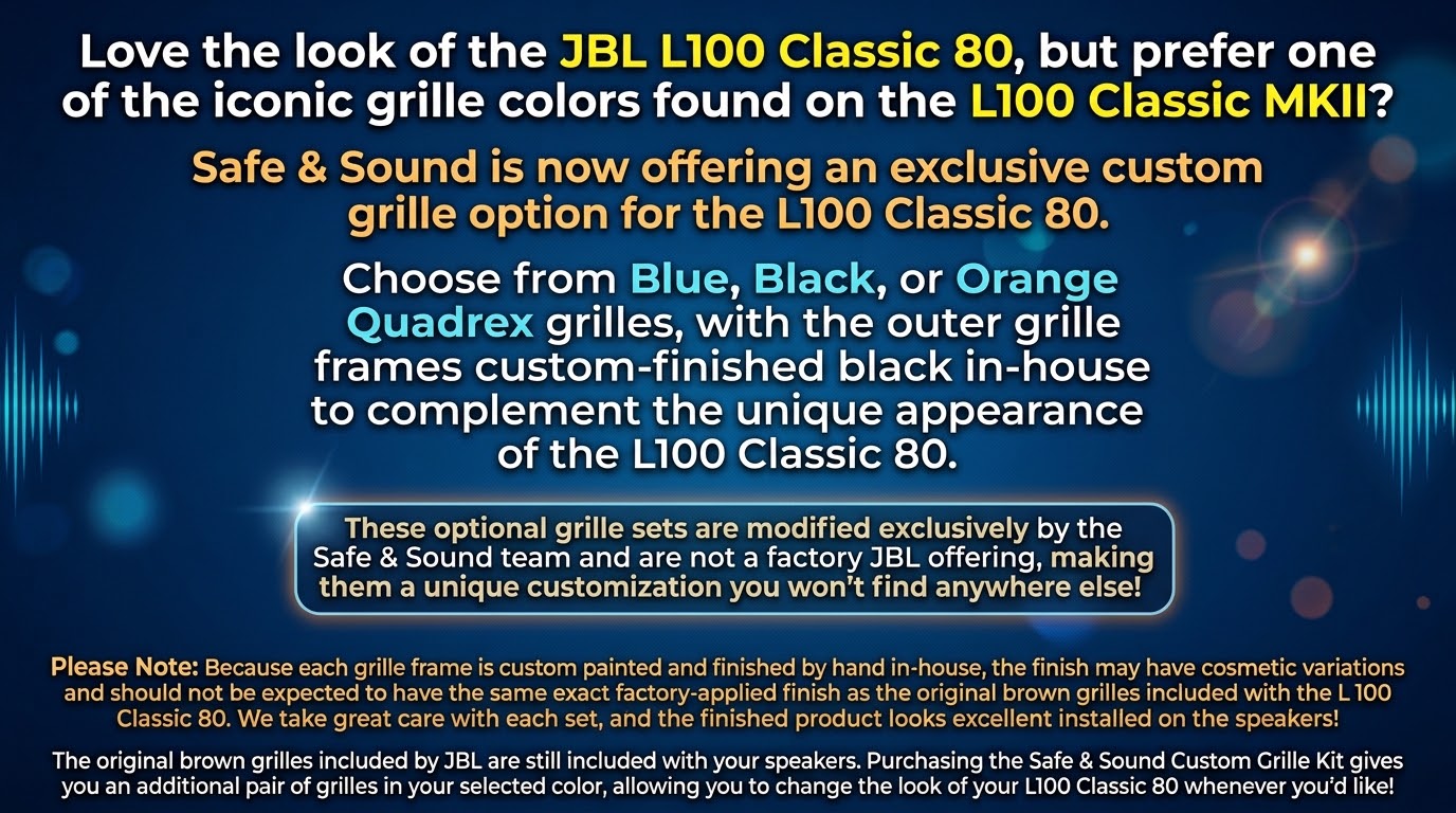 JBL L100 Classic 80 12" 3-Way 80th Anniversary Edition Bookshelf Loudspeaker (Pair) - Safe and Sound HQ