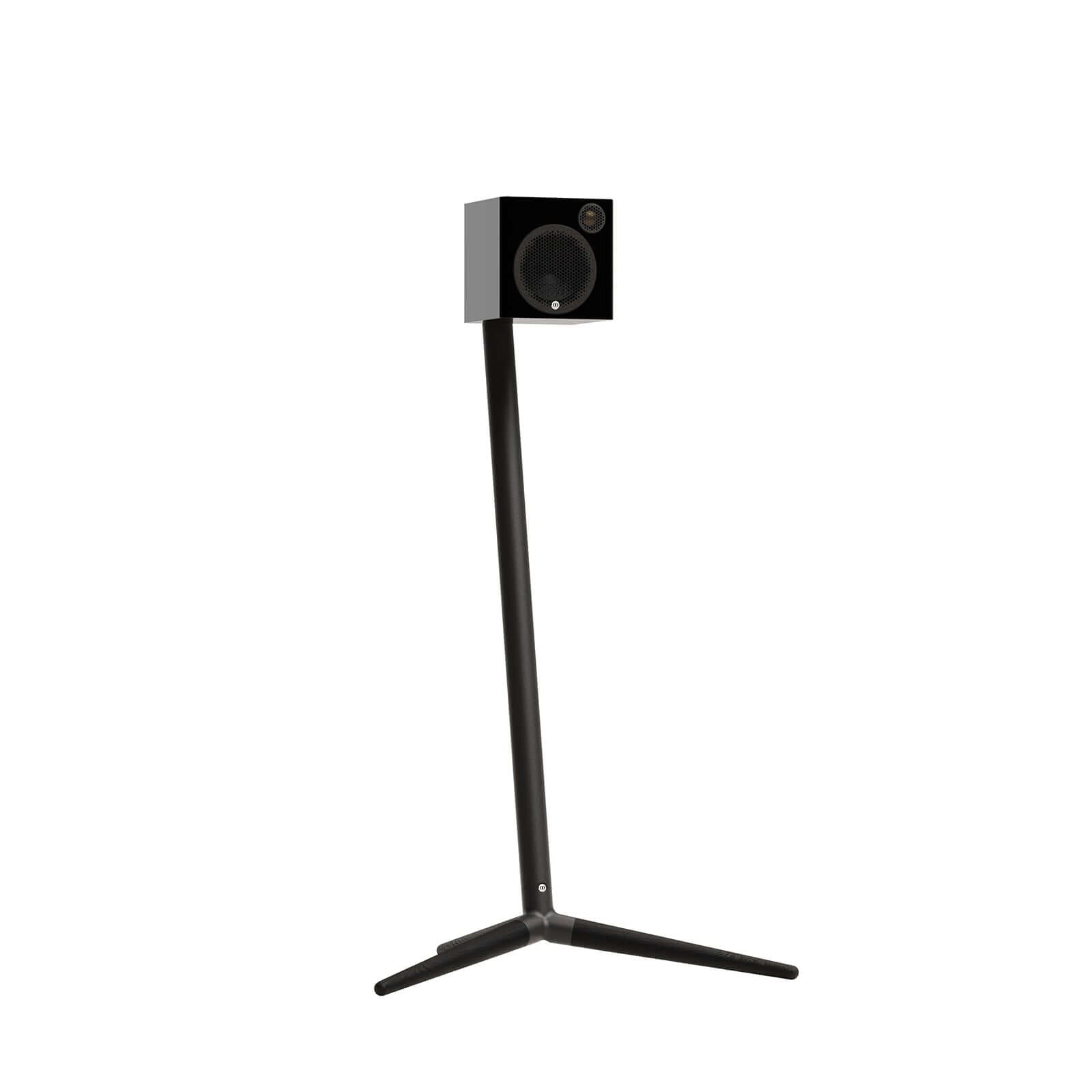 Monitor Audio Radius Floor Stands for Radius 1 4G and Radius 3 4G Speakers in a modern design with a black finish.
