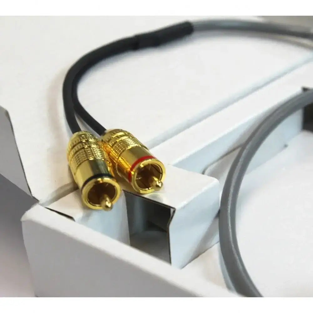 Futurebeat Media 2m 5-Pin DIN Twist Lock To RCA Phono Cable – Silver Plated OFC