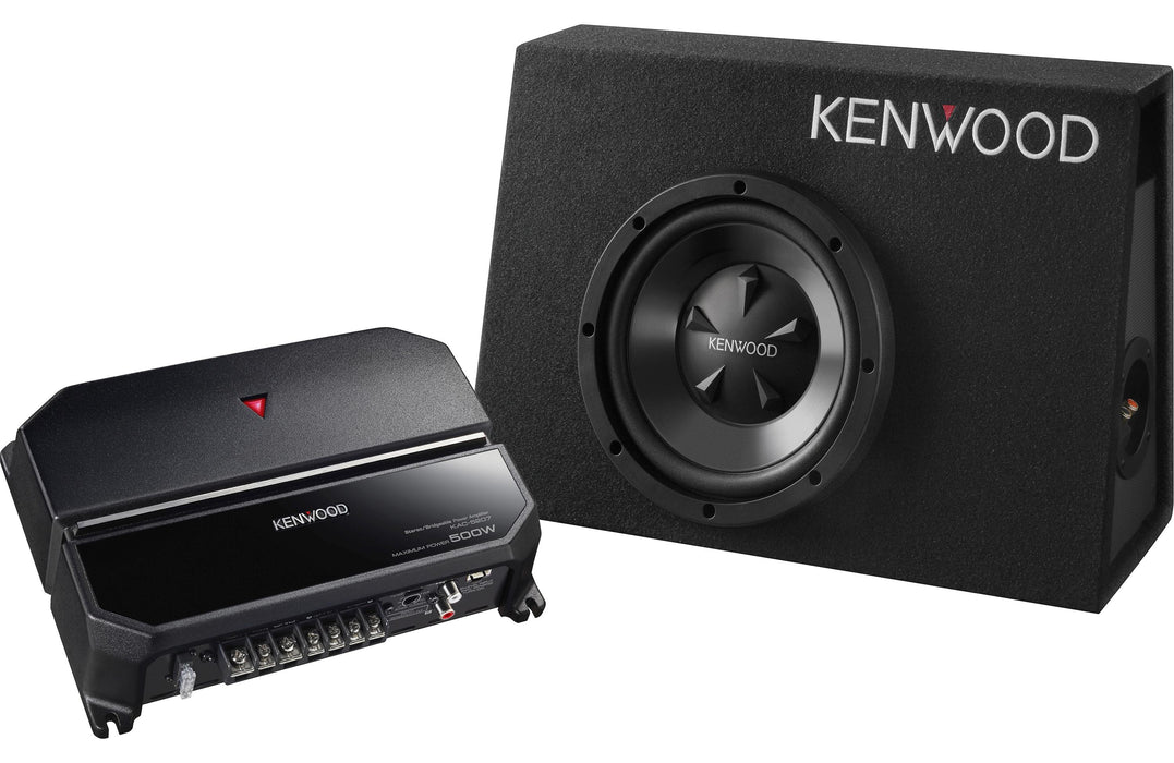 Kenwood P-W101B Sealed Enclosure Box 10" Subwoofer and KAC-5207 Package - Safe and Sound HQ