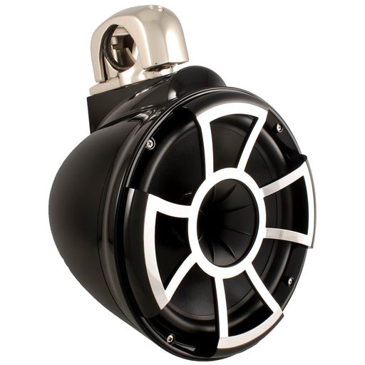 Wet Sounds REV 10 B-FC V2 MINI REV Series 10" Black Tower Speaker with TC3 Mini Fixed Clamps (Pair) - Safe and Sound HQ