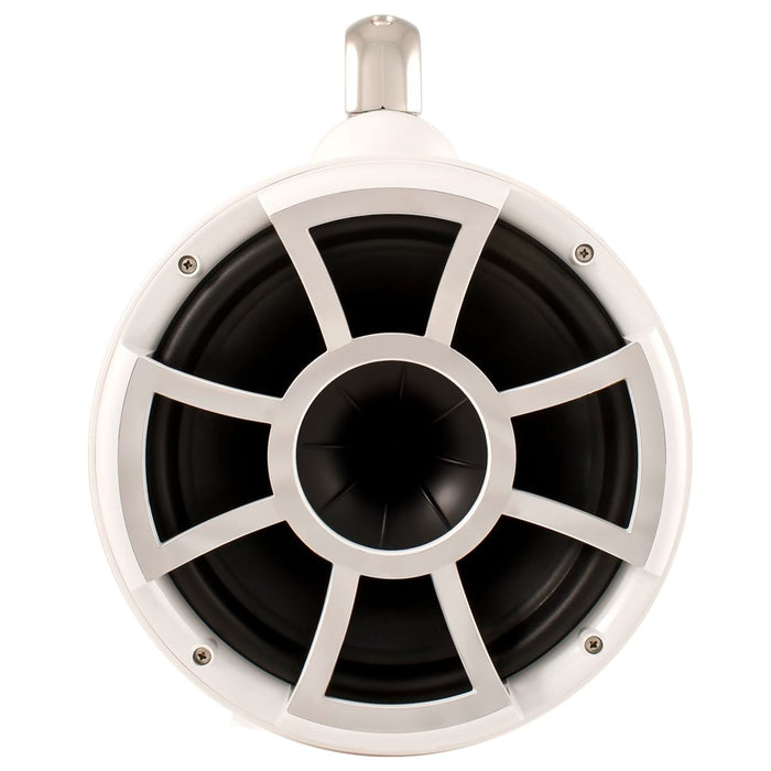 Wet Sounds REV 10 W-FC V2 MINI REV Series 10" White Tower Speaker with TC3 Mini Fixed Clamps (Pair) - Safe and Sound HQ