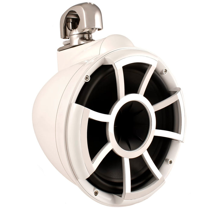 Wet Sounds REV 10 W-SC V2 Revolution Series 10" White Tower Speaker with TC3 Swivel Clamps (Pair) - Safe and Sound HQ