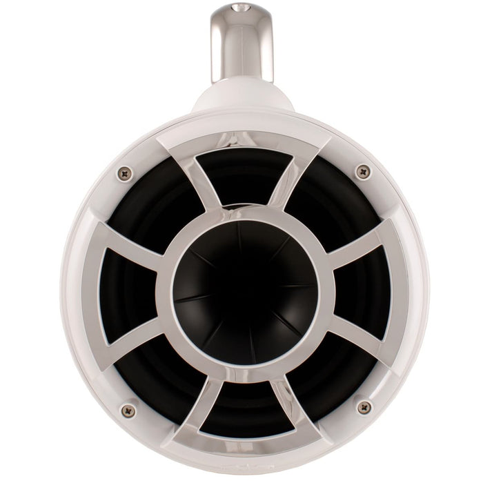 Wet Sounds REV 8 W-FC V2 Revolution Series 8" White Tower Speaker with TC3 Fixed Clamps (Pair) - Safe and Sound HQ