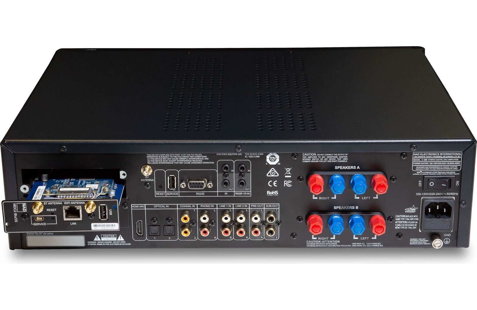 NAD Electronics C399 Hybrid Digital DAC Integrated Amplifier with MDC BluOS-D Module - Safe and Sound HQ