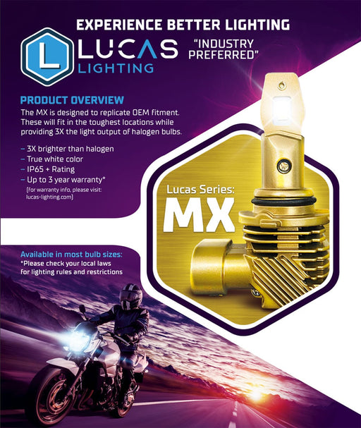 Lucas Lighting MX-H7 MX Series Headlight Bulb (Pair) - Safe and Sound HQ