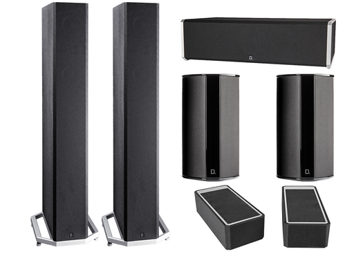 Definitive Technology BP9040 Floorstanding Speaker Pair, CS9040 Center Speaker, SR9080 Rear Speaker Pair, and A90 Atmos Module Pair Bundle - Safe and Sound HQ
